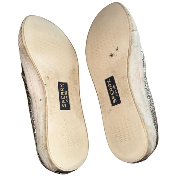 Sperry Women's Seaside Perforated Leather Sneaker Metallic Memory Foam Sz 7.5M - Picture 5 of 7